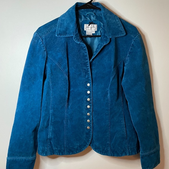 Vintage Jackets & Blazers - ❌ SOLD! Vintage 70’s turquoise suede leather